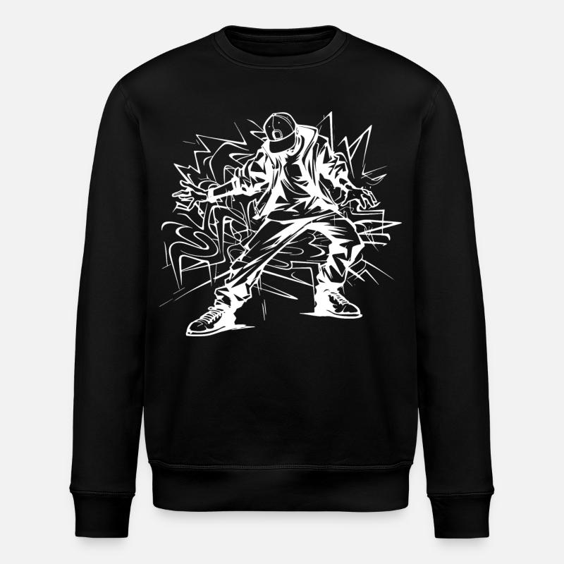 Breakdancer Zeichnung - Stanley/Stella Unisex Bio-Sweatshirt ROLLER - Schwarz
