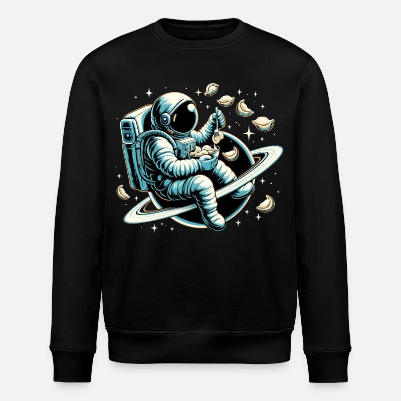 Wareniki Astronaut lecker Geschenk - Stanley/Stella Unisex Bio-Sweatshirt ROLLER - Schwarz