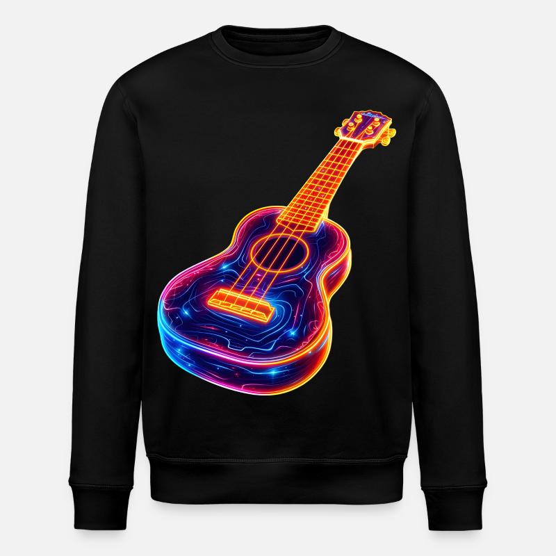 Ukulele Synthwave - Stanley/Stella ROLLER Unisex Organic Sweatshirt - black
