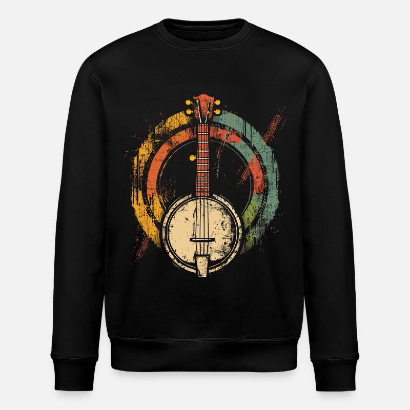 90er Jahre Banjo - Stanley/Stella Unisex Bio-Sweatshirt ROLLER - Schwarz
