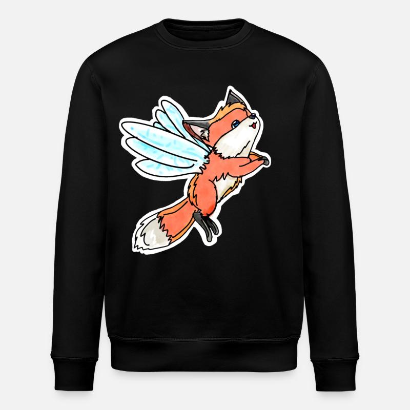 Fantastique, fée volante renard - Sweat bio ROLLER Stanley/Stella Unisexe - noir