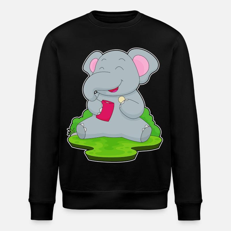 Elefant Kartoffelchips - Stanley/Stella Unisex Bio-Sweatshirt ROLLER - Schwarz