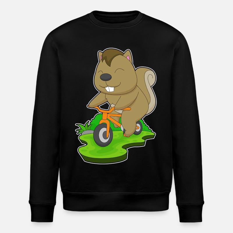 Eichhörnchen Fahrrad - Stanley/Stella Unisex Bio-Sweatshirt ROLLER - Schwarz