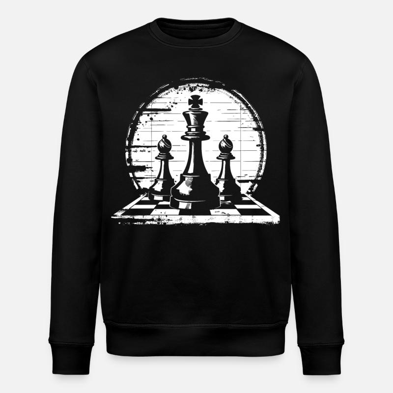 Chess Pieces Graphics - Stanley/Stella ROLLER Unisex Organic Sweatshirt - black
