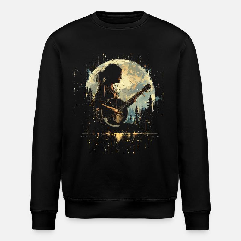 Dessin d’un joueur de banjo - Sweat bio ROLLER Stanley/Stella Unisexe - noir