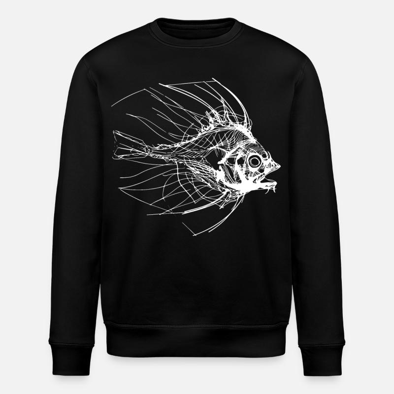 Fish Sketch - Stanley/Stella ROLLER Unisex Organic Sweatshirt - black