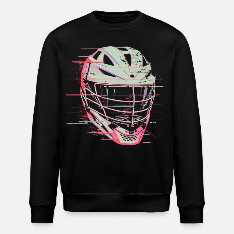 Lacrosse Helmet Graphic - Stanley/Stella ROLLER Unisex Organic Sweatshirt - black