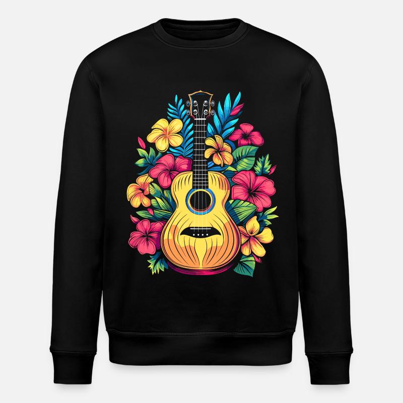 Ukulele Comic Look - Stanley/Stella ROLLER Unisex Organic Sweatshirt - black