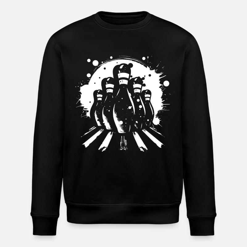 Bowling Pins Drawing - Stanley/Stella ROLLER Unisex Organic Sweatshirt - black