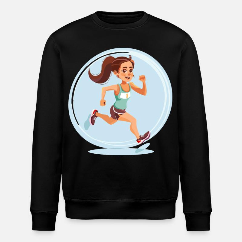 Läuferin im Comic-Stil - Stanley/Stella Unisex Bio-Sweatshirt ROLLER - Schwarz