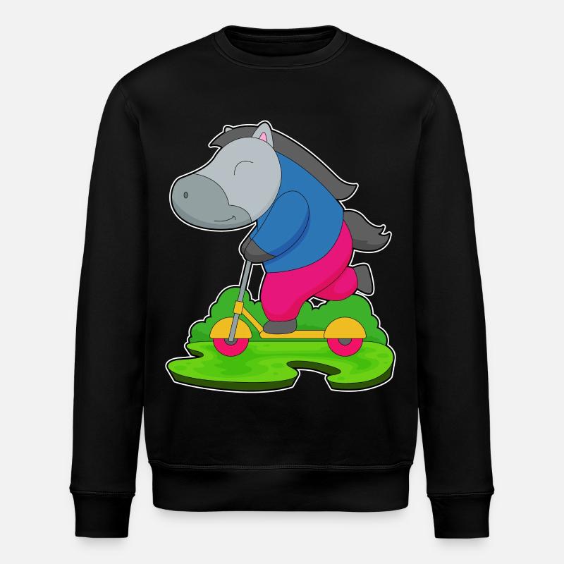 Pferd Tretroller - Stanley/Stella Unisex Bio-Sweatshirt ROLLER - Schwarz