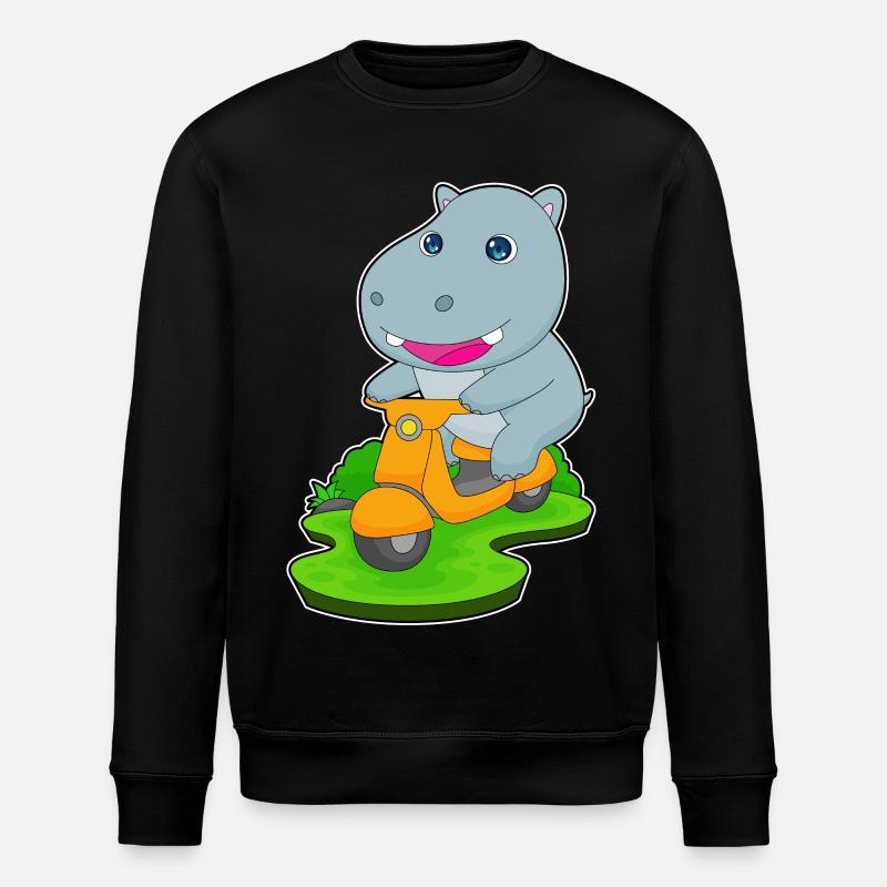 Nilpferd Motorroller - Stanley/Stella Unisex Bio-Sweatshirt ROLLER - Schwarz