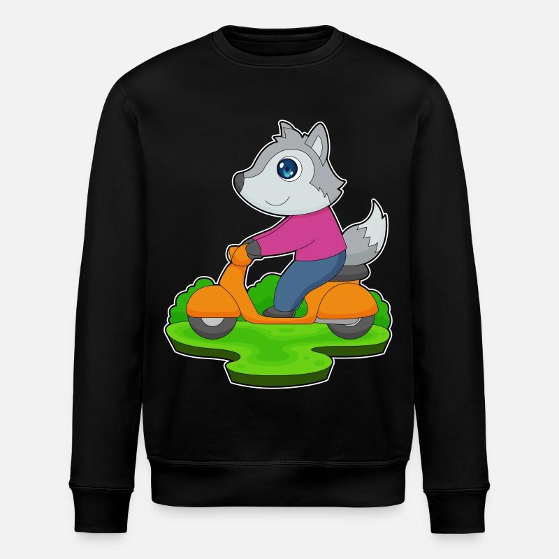 Wolf Motorroller - Stanley/Stella Unisex Bio-Sweatshirt ROLLER - Schwarz