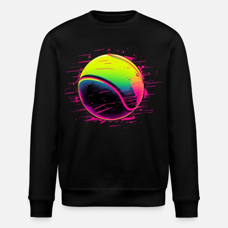 Tennisball Synthwave Stil - Stanley/Stella Unisex Bio-Sweatshirt ROLLER - Schwarz