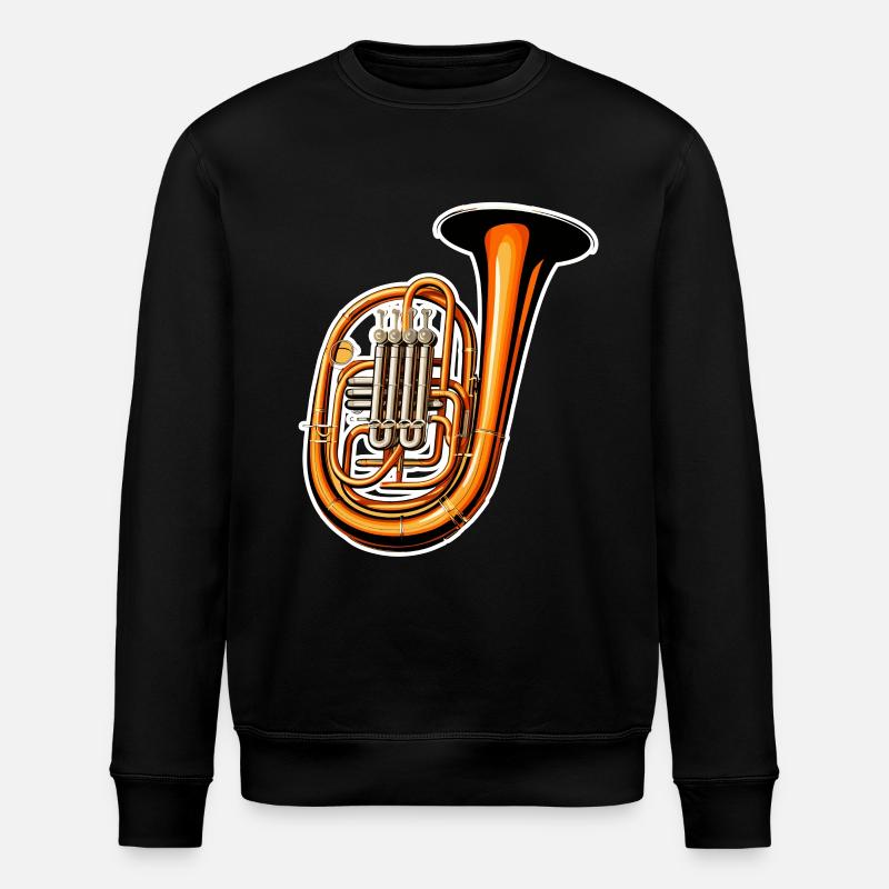 Tuba Graphic - Stanley/Stella ROLLER Unisex Organic Sweatshirt - black