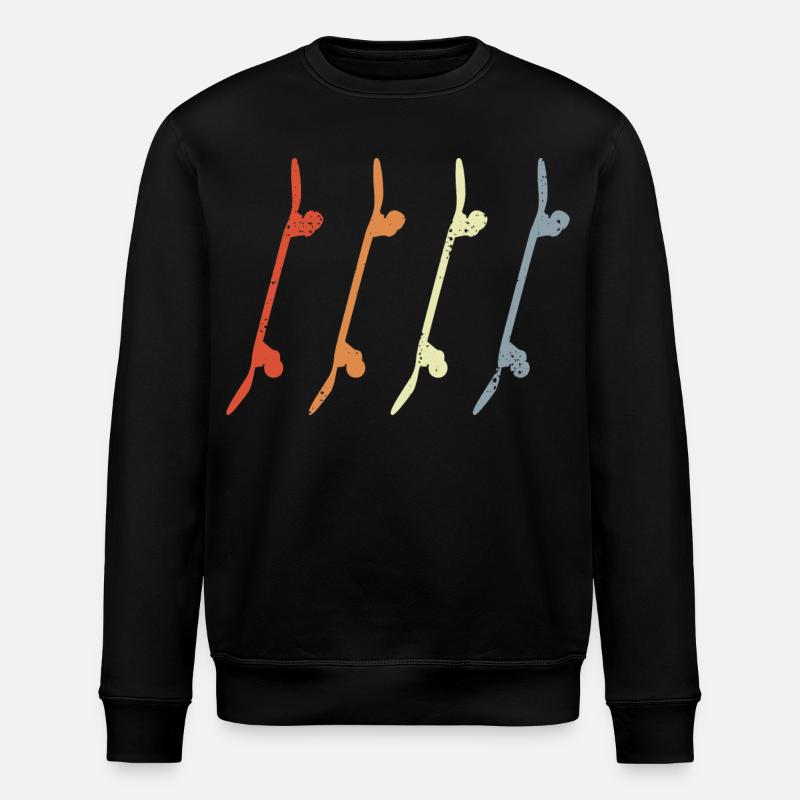 Skateboards Retro Look - Stanley/Stella ROLLER Unisex Organic Sweatshirt - black