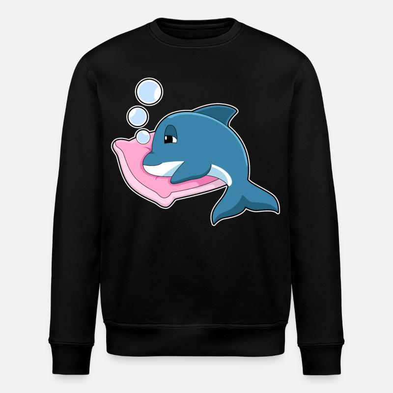 Dolphin Sleeping Pillow - Stanley/Stella ROLLER Unisex Organic Sweatshirt - black