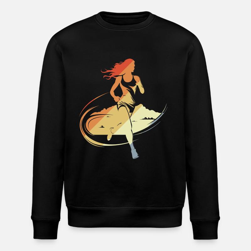 Runner Sketch - Stanley/Stella ROLLER Unisex Organic Sweatshirt - black