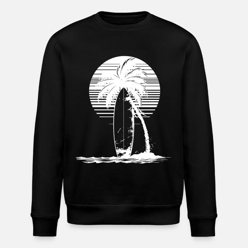 Surfboard Drawing - Stanley/Stella ROLLER Unisex Organic Sweatshirt - black