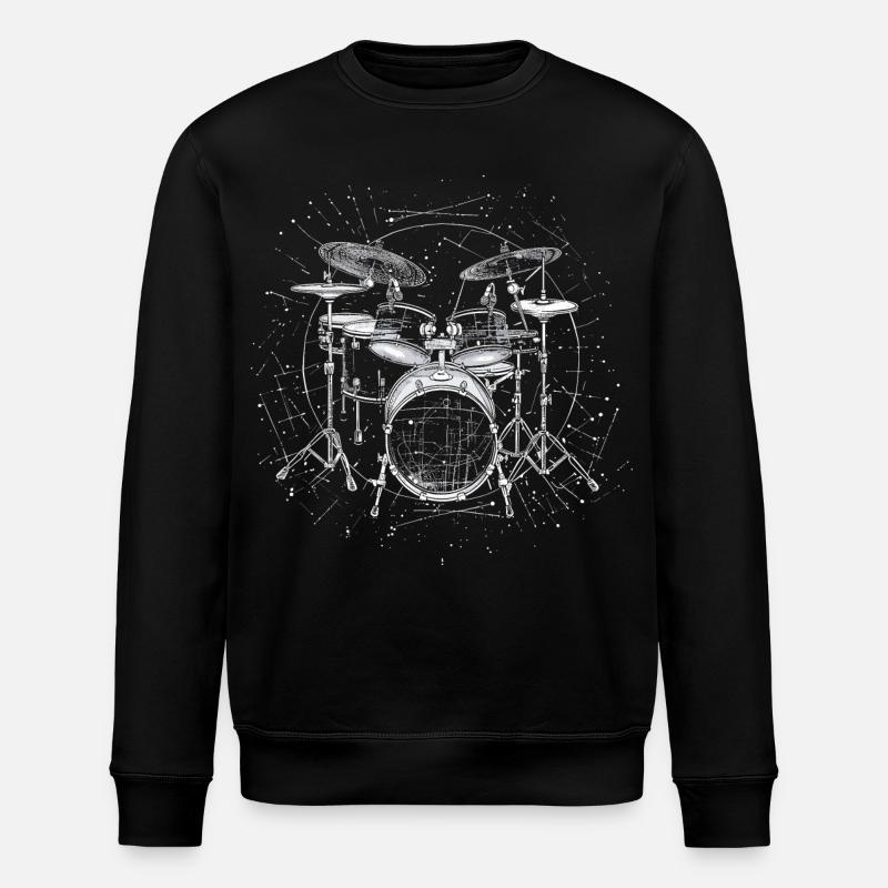 Schlagzeug Skizze - Stanley/Stella Unisex Bio-Sweatshirt ROLLER - Schwarz