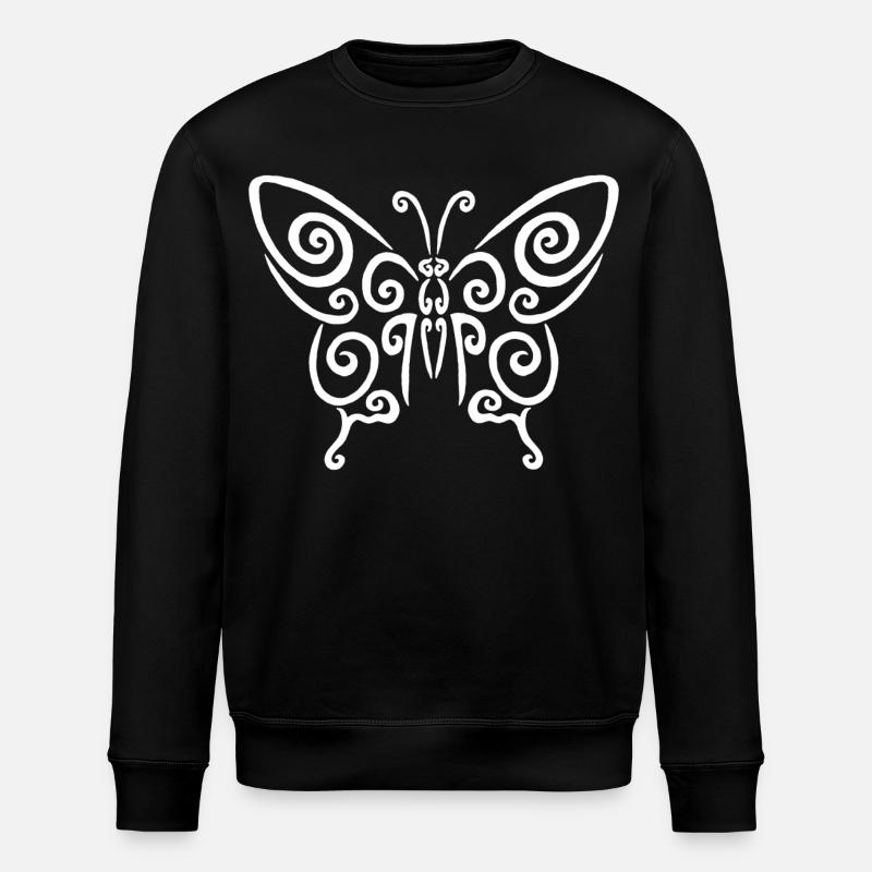 Symbole d'un papillon blanc - Sweat bio ROLLER Stanley/Stella Unisexe - noir