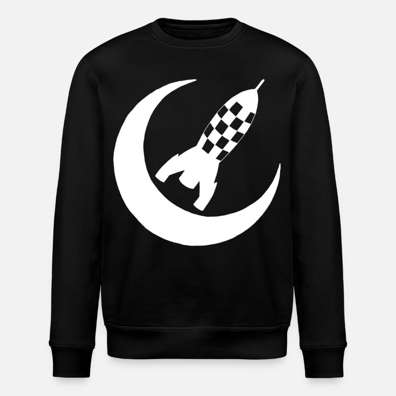 Weiße Rakete und Halbmond - Stanley/Stella Unisex Bio-Sweatshirt ROLLER - Schwarz