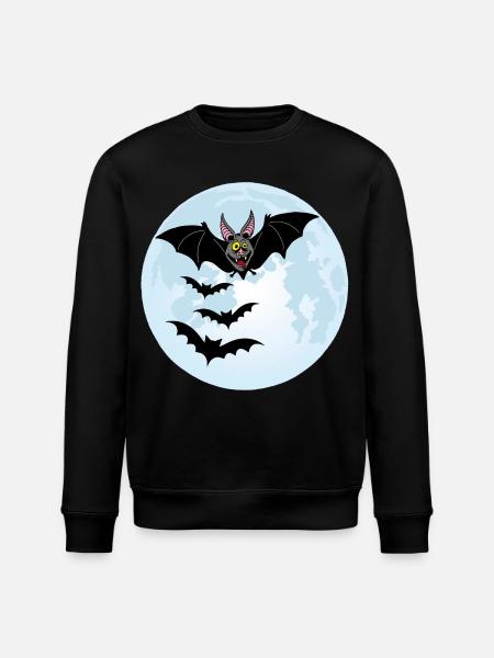Bats, Vampires and the Moon - Stanley/Stella ROLLER Unisex Organic Sweatshirt - black