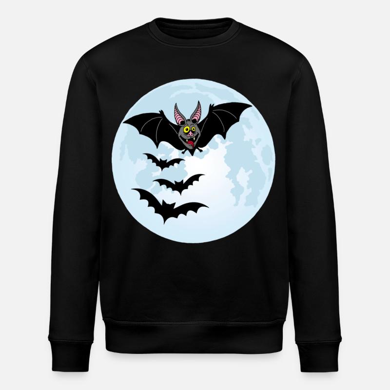 Bats, Vampires and the Moon - Stanley/Stella ROLLER Unisex Organic Sweatshirt - black