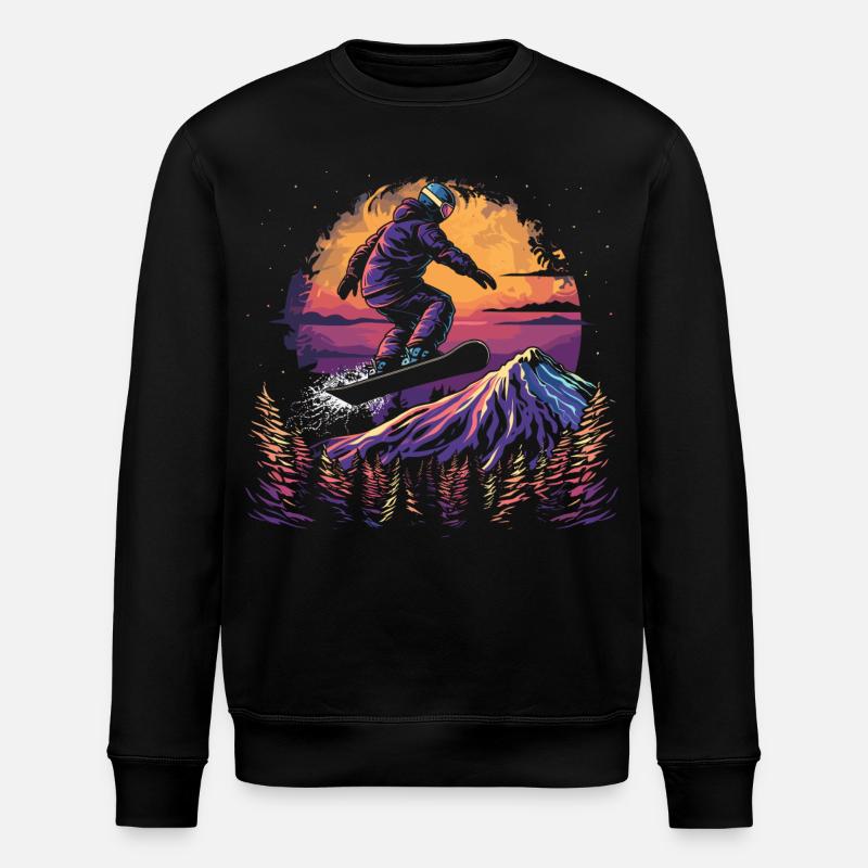 Graphique rétro snowboarder - Sweat bio ROLLER Stanley/Stella Unisexe - noir