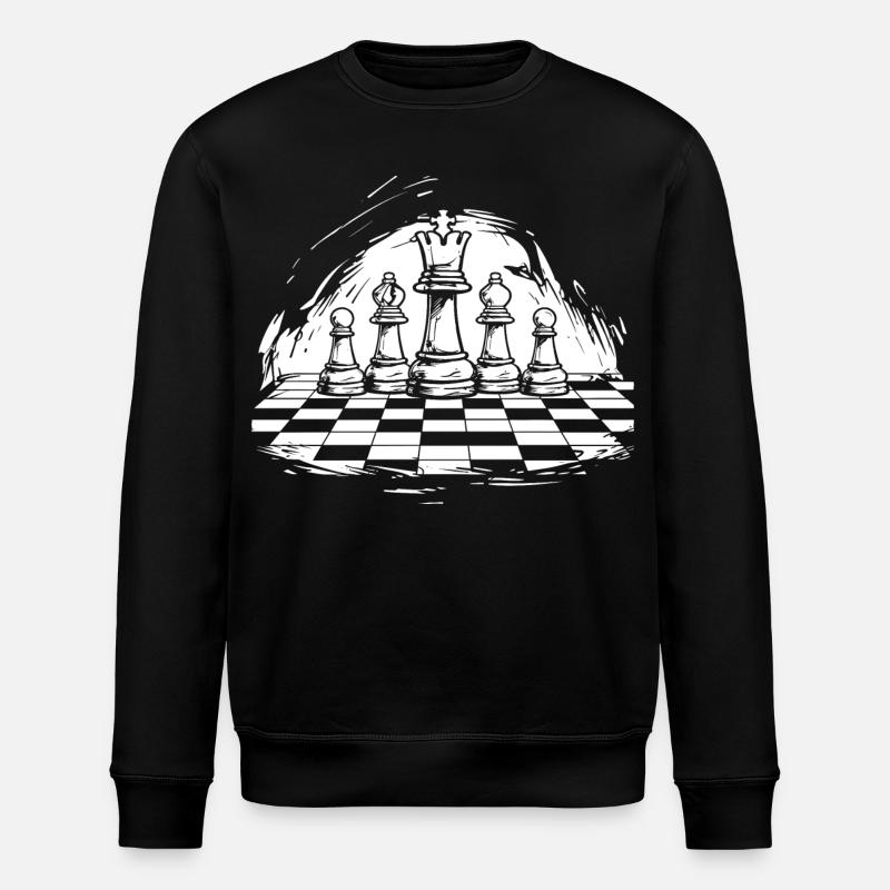 Chess Drawing - Stanley/Stella ROLLER Unisex Organic Sweatshirt - black