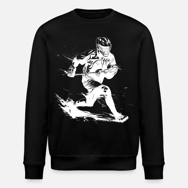 Lacrosse Junge Zeichnung - Stanley/Stella Unisex Bio-Sweatshirt ROLLER - Schwarz