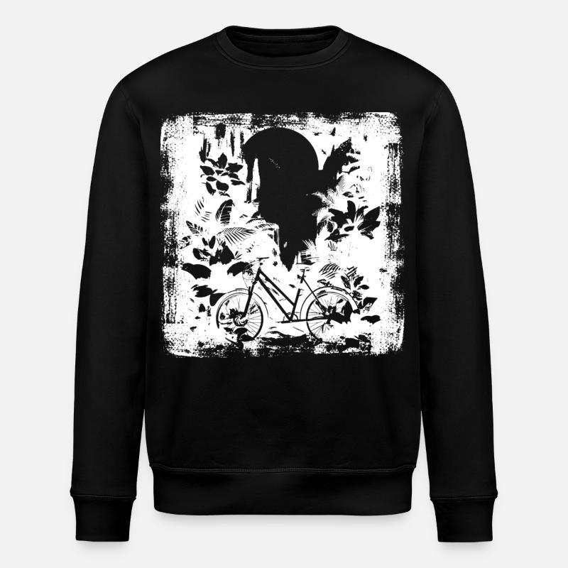Cyclist Drawing - Stanley/Stella ROLLER Unisex Organic Sweatshirt - black