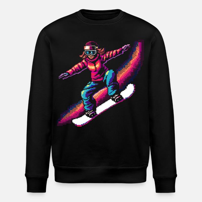 Snowboarding Pixel - Stanley/Stella Unisex Bio-Sweatshirt ROLLER - Schwarz