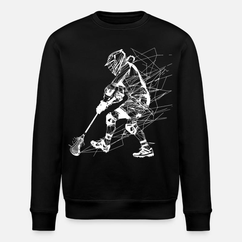 Lacrosse Spieler Line Art - Stanley/Stella Unisex Bio-Sweatshirt ROLLER - Schwarz