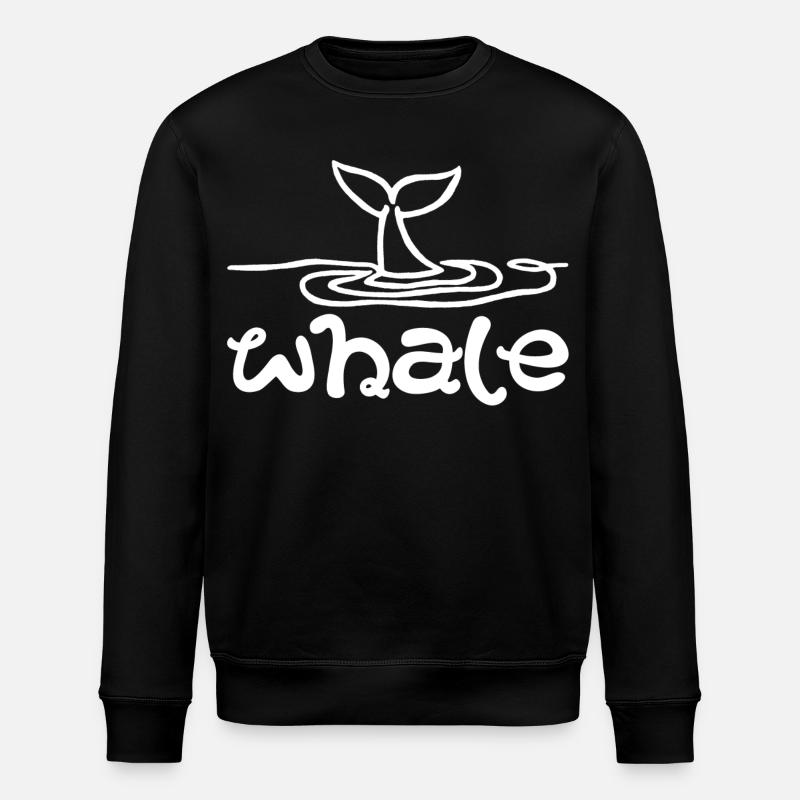 The Whale's Tail (White) - Stanley/Stella ROLLER Unisex Organic Sweatshirt - black