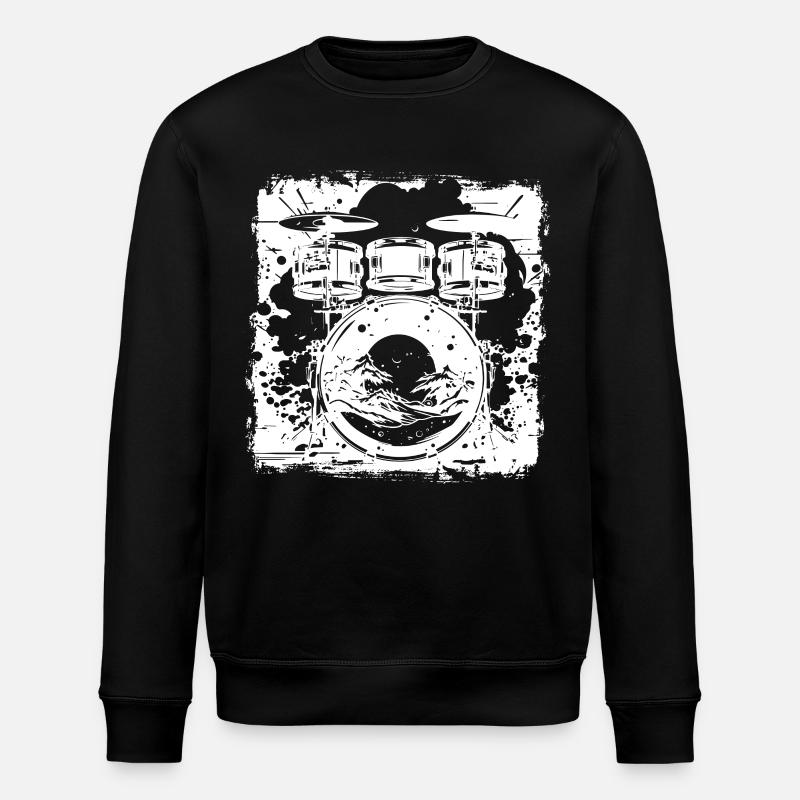 Drum Sketch - Stanley/Stella ROLLER Unisex Organic Sweatshirt - black