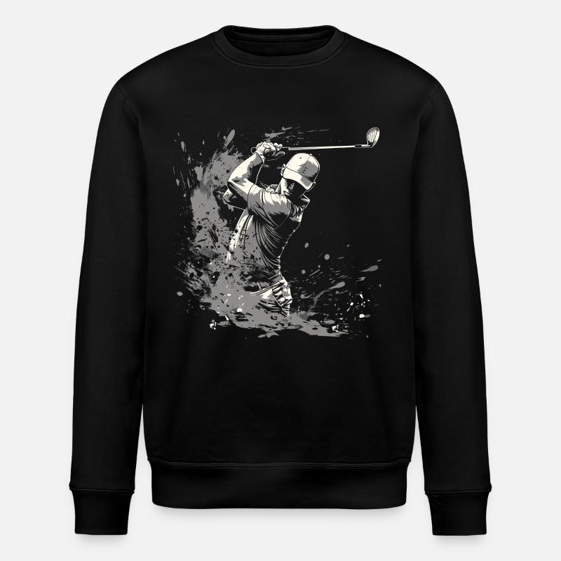 Golfer Drawing - Stanley/Stella ROLLER Unisex Organic Sweatshirt - black