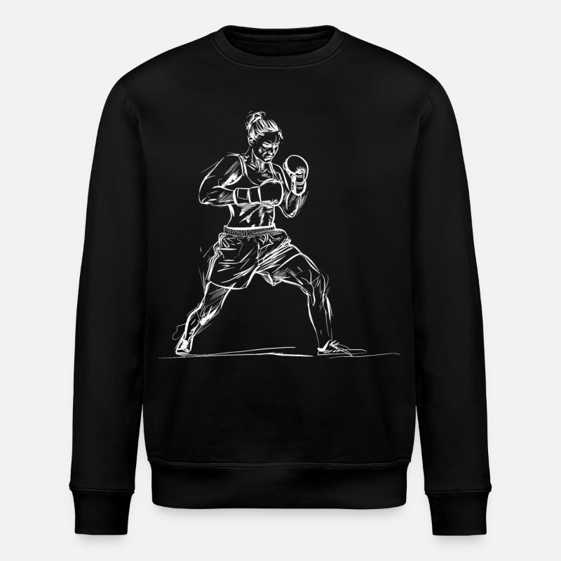 Croquis de boxeuse - Sweat bio ROLLER Stanley/Stella Unisexe - noir