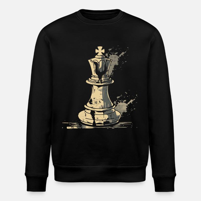Chess Pieces Graphics - Stanley/Stella ROLLER Unisex Organic Sweatshirt - black