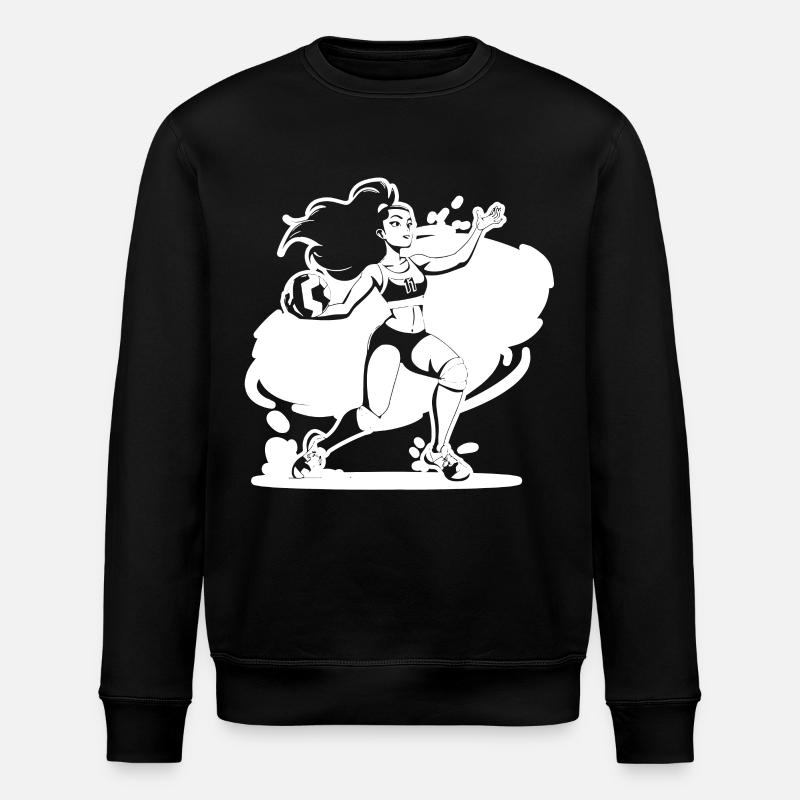 Volleyballspielerin Comic Look - Stanley/Stella Unisex Bio-Sweatshirt ROLLER - Schwarz