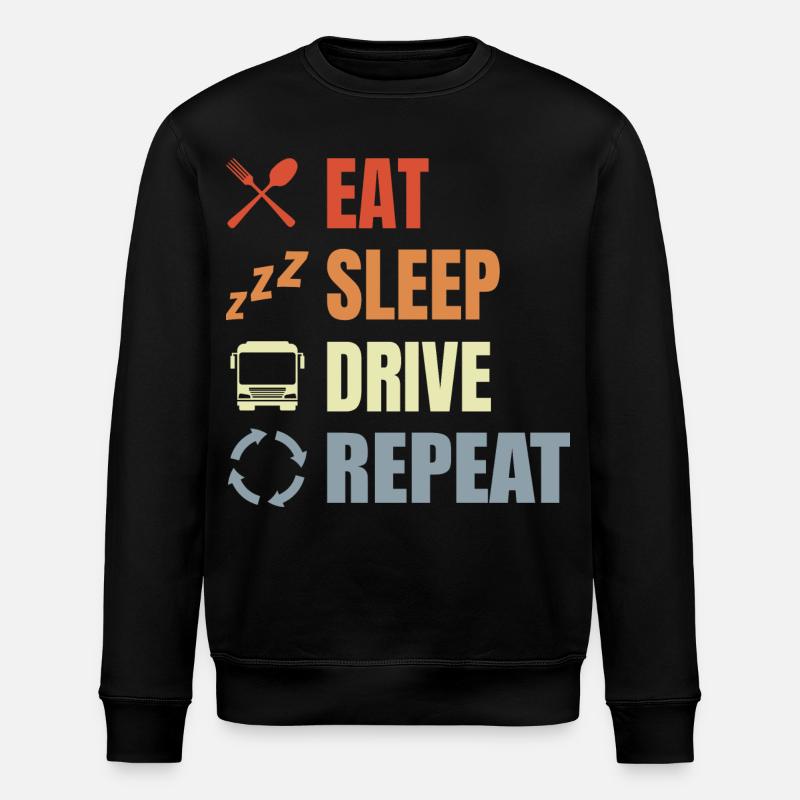 Eat Sleep Drive Repeat - Stanley/Stella Unisex Bio-Sweatshirt ROLLER - Schwarz