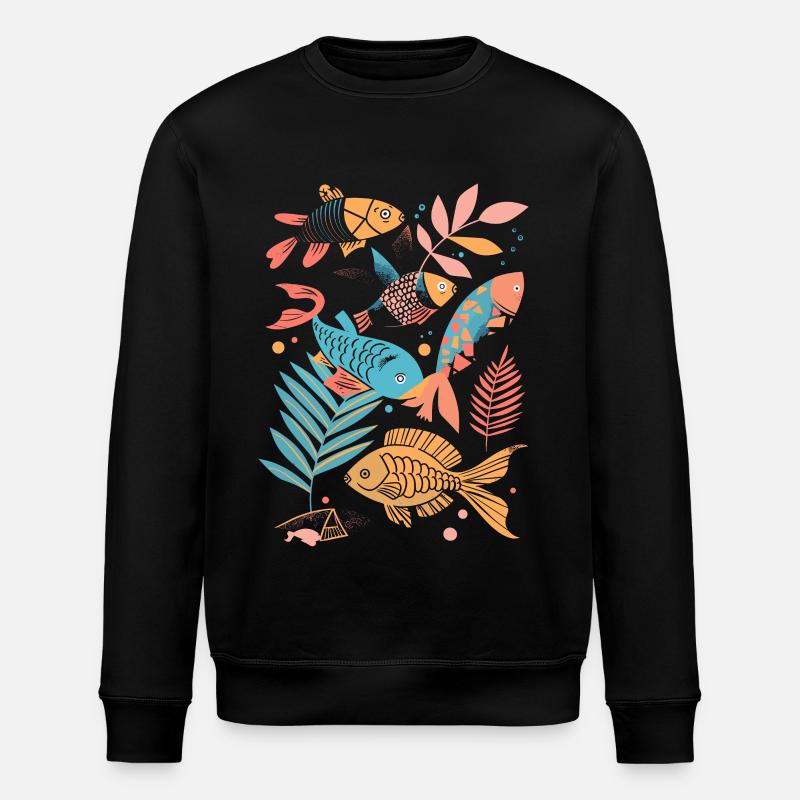 Style de dessin animé de pêche - Sweat bio ROLLER Stanley/Stella Unisexe - noir