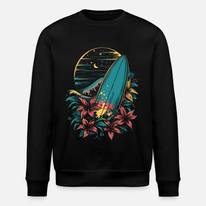 planche de surf dessin animé - Sweat bio ROLLER Stanley/Stella Unisexe - noir