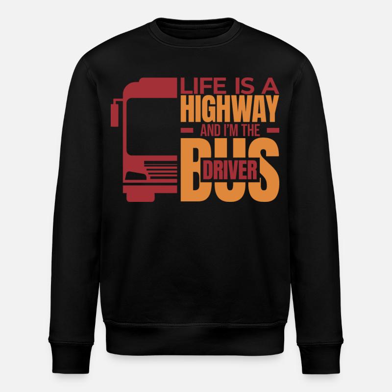 Profound Bus Driver Saying - Stanley/Stella ROLLER Unisex Organic Sweatshirt - black