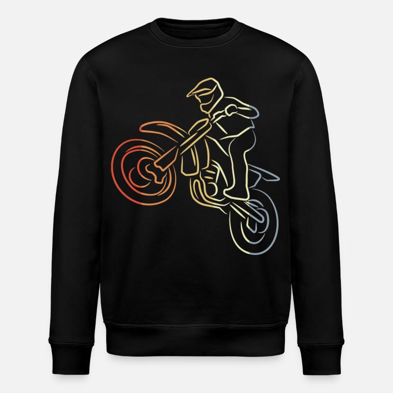 Dessin au trait de motocross - Sweat bio ROLLER Stanley/Stella Unisexe - noir