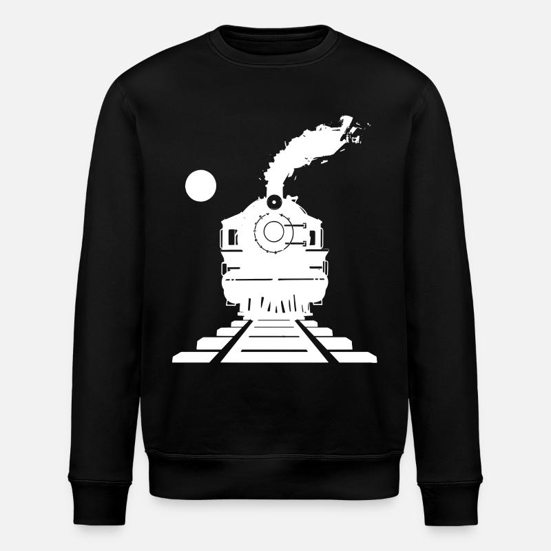 Eisenbahn Skizze - Stanley/Stella Unisex Bio-Sweatshirt ROLLER - Schwarz