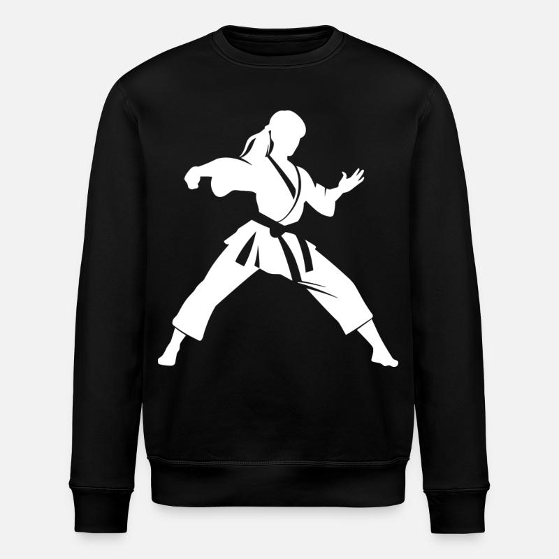 Karateka Frau Skizze - Stanley/Stella Unisex Bio-Sweatshirt ROLLER - Schwarz