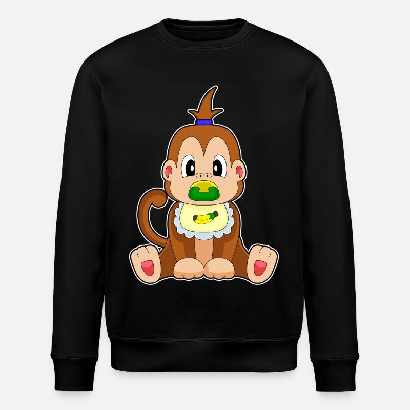 Bavoir sucette Monkey Banana - Sweat bio ROLLER Stanley/Stella Unisexe - noir