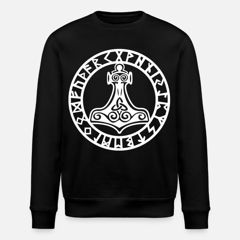 Weißer Wikingerhammer - Stanley/Stella Unisex Bio-Sweatshirt ROLLER - Schwarz