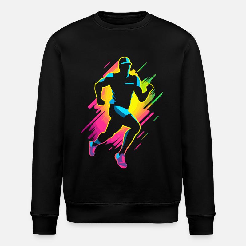 Marathon Läufer Comic Look - Stanley/Stella Unisex Bio-Sweatshirt ROLLER - Schwarz